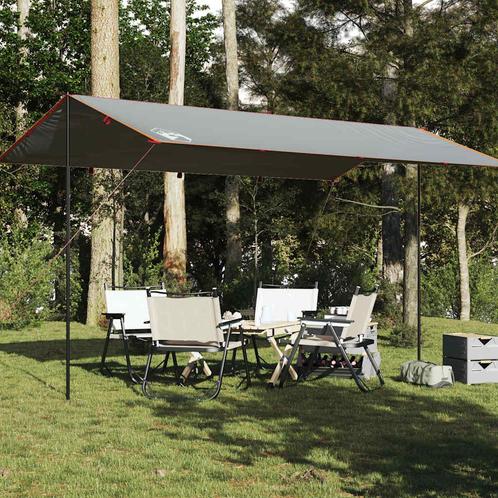 vidaXL Kampeerluifel waterdicht 500x294 cm grijs en oranje, Caravans en Kamperen, Tenten, Nieuw, Verzenden