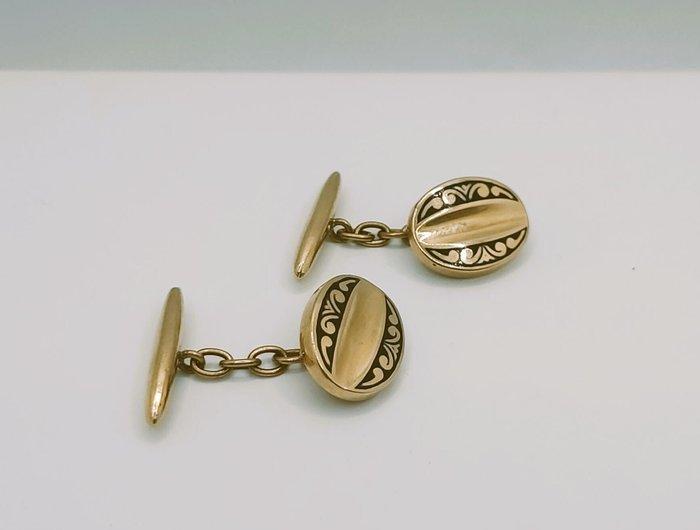 Manchetknopen - 19.2 kt. Geel goud, Handtassen en Accessoires, Antieke sieraden