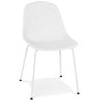 Chaise design perforée VIKY blanche intérieure / extéri