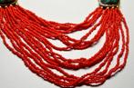 Corail rouge, turquoise - Collier