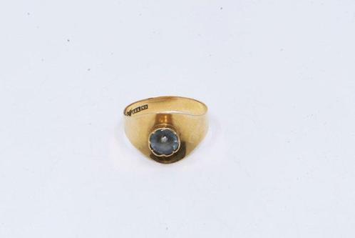 Ring - 18 karaat Geel goud - 1.07ct. tw. Aquamarijn -, Handtassen en Accessoires, Ringen