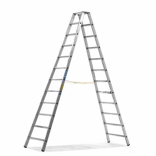 Gebruikte Industrietrap dubbelzijdig, 2x12 treden, Doe-het-zelf en Bouw, Ladders en Trappen, Gebruikt, Ophalen of Verzenden