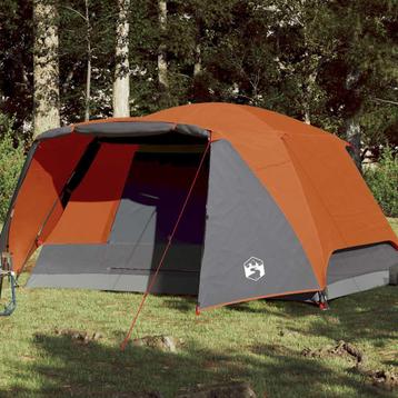 vidaXL Tent met luifel 4-persoons waterdicht oranje, Verzenden