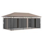 vidaXL Prieel met klamboe 180 g/m² 6x3x2,73 m taupe, Tuin en Terras, Verzenden, Nieuw