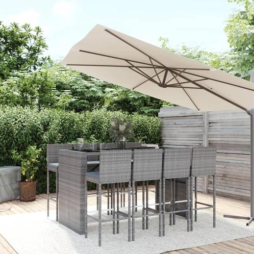 vidaXL Ensemble de bar de jardin 9 pcs avec coussins, Jardin & Terrasse, Ensembles de jardin, Neuf, Envoi