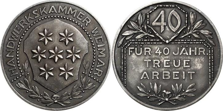 Zilver medaille ohne Jahr Weimar, Postzegels en Munten, Munten | Europa | Niet-Euromunten, België, Verzenden