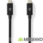 Nedis USB4 Gen 2x2 20Gbps 240W USB Type-C 2m Zwart, Computers en Software, Verzenden, Nieuw