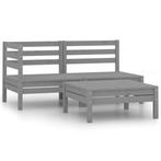 Loungeset Grenenhout Grijs | Retour Deal | 55% Korting!, Tuin en Terras, Verzenden, Nieuw, Hout, Loungeset