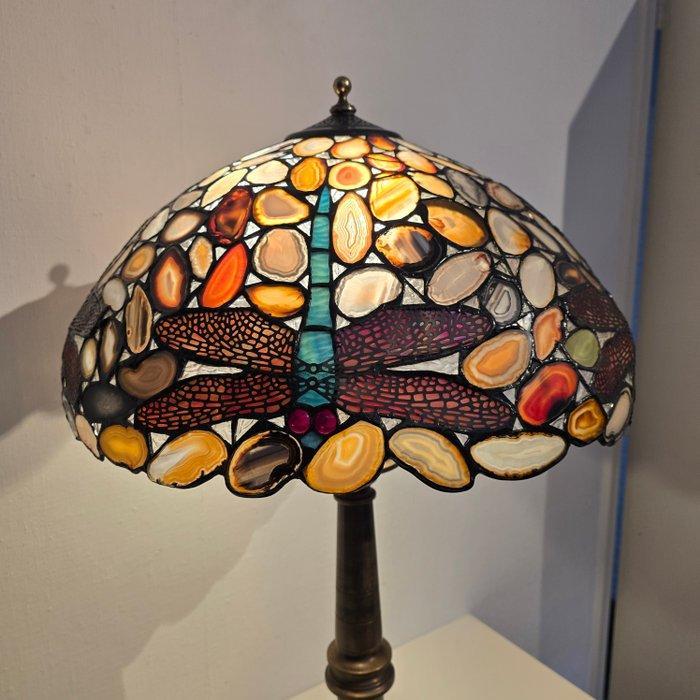 Lampe de table - Laiton, Agate, Métal - Lampe de table au, Antiquités & Art, Curiosités & Brocante