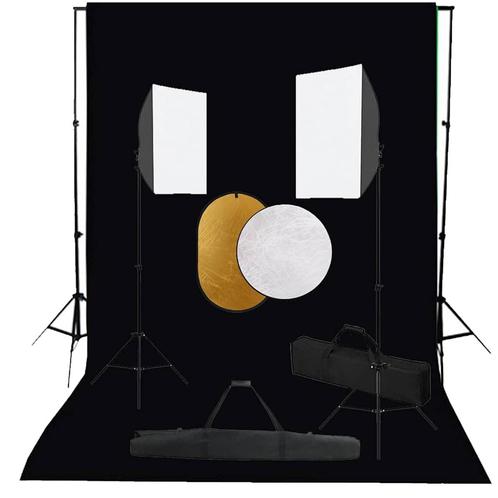 vidaXL Fotostudioset met softboxlampen, achtergrond en, Audio, Tv en Foto, Fotografie | Fotostudio en Toebehoren, Nieuw, Verzenden