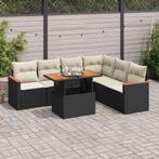 vidaXL 7-delige Loungeset met kussens poly rattan acacia, Tuin en Terras, Tuinsets en Loungesets, Verzenden, Nieuw, Loungeset