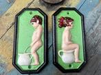 Decoratief ornament (2) - vintage style restroom signs -, Antiek en Kunst