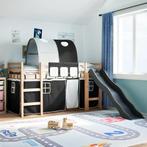 vidaXL Kinderhoogslaper met tunnel 90x190 cm grenenhout wit, Huis en Inrichting, Slaapkamer | Bedden, Verzenden, Nieuw