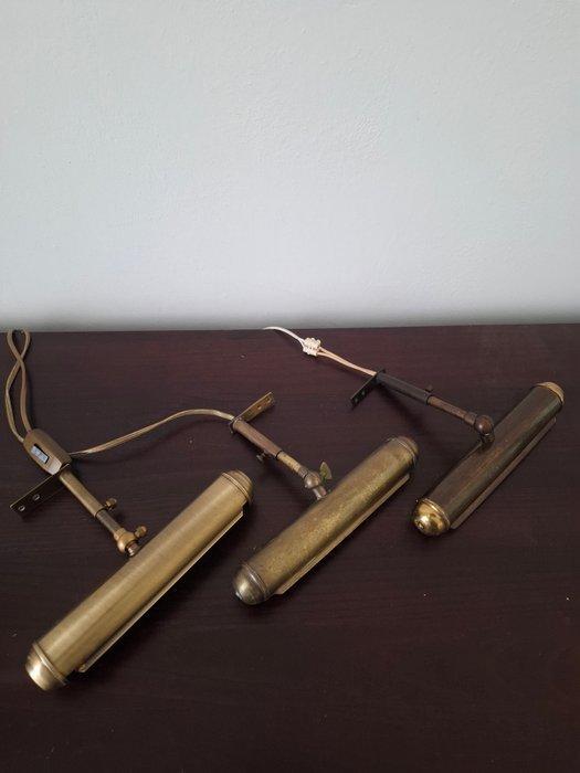 Lamp (3) - Messing - Schilderij/pianolampjes, Antiek en Kunst, Curiosa en Brocante