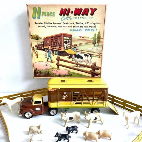 Alps - Jouet Hi-Way Cattle Transport Set, Boxed - Japon, Antiek en Kunst, Antiek | Speelgoed