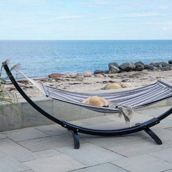 2dekans | Tripoli hangmat - Grijs/Zwart - Luxe Buitenhangmat, Tuin en Terras, Tuinsets en Loungesets, Ophalen of Verzenden