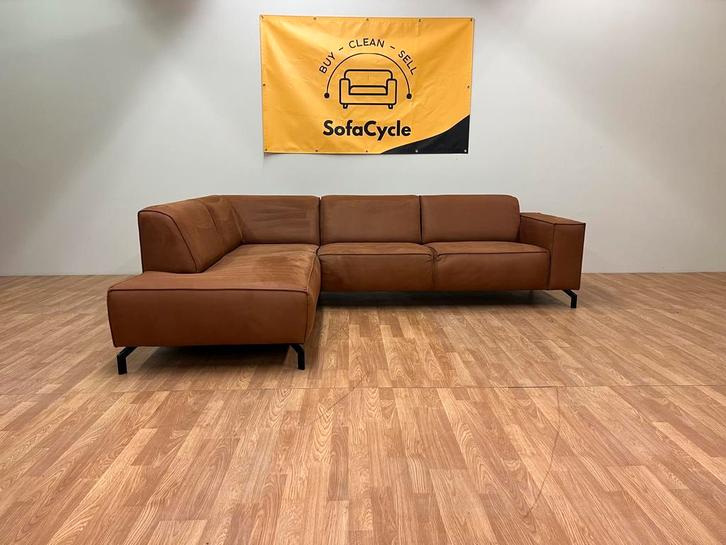 COGNAC HOEKZETEL / SofaCycle / LEVERING MOGELIJK / GEREINIGD, Huis en Inrichting, Zetels | Complete zithoeken, Nieuw, Ophalen of Verzenden
