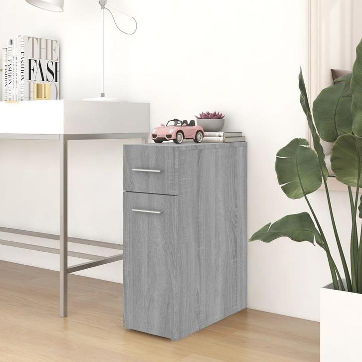 vidaXL Apothekerskast 20x45,5x60 cm bewerkt hout grijs, Huis en Inrichting, Kasten | Overige, Nieuw, Verzenden