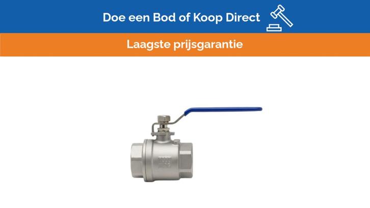Bieden: Osculati Ball Valve 1 1/4inch F-F Stainless Steel 1, Watersport en Boten, Bootonderdelen, Ophalen of Verzenden