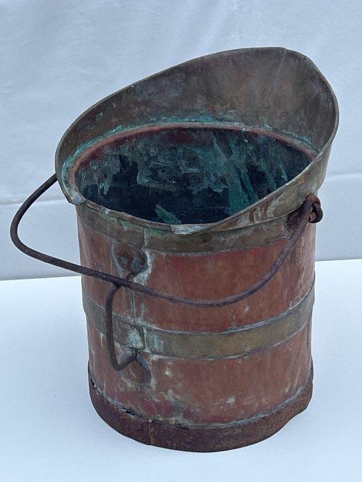 Openhaard accessoire - Koper, Messing, Staal - emmer, Antiek en Kunst, Curiosa en Brocante