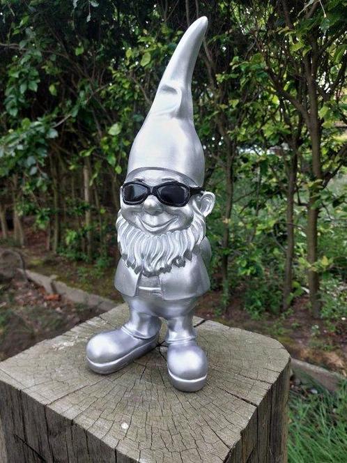 Statue, funny gnome with sunglasses - 41 cm - polyresine, Antiek en Kunst, Curiosa en Brocante