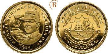 20 Dollar goud Michael Schumacher 1992 Liberia: beschikbaar voor biedingen
