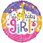 Helium Ballon Geboorte New Baby Girl 45cm leeg, Verzenden