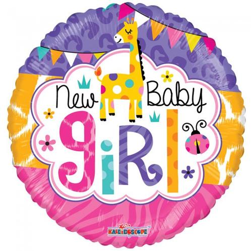 Helium Ballon Geboorte New Baby Girl 45cm leeg, Hobby en Vrije tijd, Feestartikelen, Nieuw, Verzenden