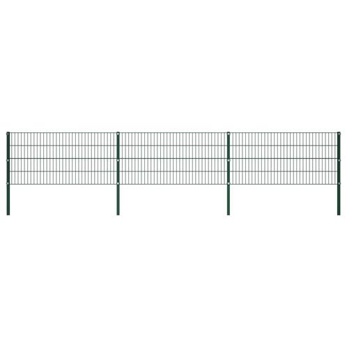 vidaXL Schuttingpaneel met palen 5,1x0,8 m ijzer groen, Tuin en Terras, Tuinhekken en Hekwerk, Nieuw, Verzenden