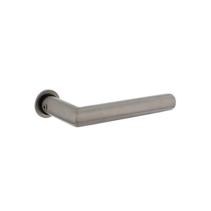 Deurklink Jura met minimalistische rozet RVS geborsteld, Doe-het-zelf en Bouw, Hang- en Sluitwerk, Klink of Kruk, Nieuw, Ophalen of Verzenden