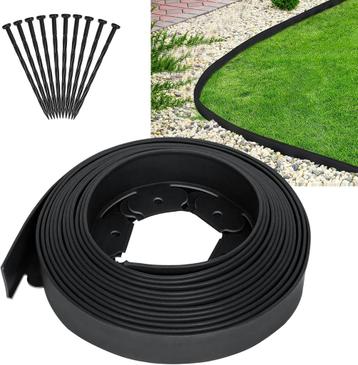 LILIIN Gazonrand, flexibel, kunststof, 10 m lang, 5 cm hoog, beschikbaar voor biedingen