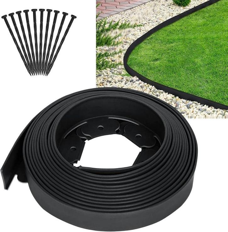 LILIIN Gazonrand, flexibel, kunststof, 10 m lang, 5 cm hoog,, Tuin en Terras, Overige Tuin en Terras, Verzenden