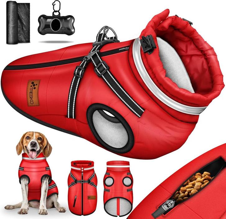 TRESKO® Hondenjas voor de winter, met reflectoren, incl. 15, Dieren en Toebehoren, Overige Dieren-accessoires, Verzenden
