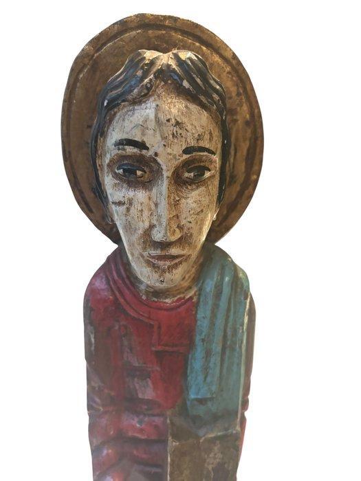 Beeldje - Heilige Sint Paulus - 48 cm - Lindehout, Antiquités & Art, Antiquités | Livres & Manuscrits