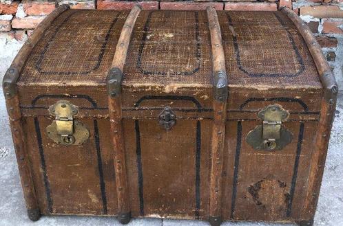 Opbergkoffer - hard hout - Baule vintage, Antiek en Kunst, Curiosa en Brocante