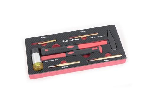 TM 6 Delige Hamerset met doorslag  foam carbon look inlay, Auto diversen, Autogereedschap, Verzenden