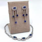 Zonder Minimumprijs - Oorbellen Zilver Saffier, Handtassen en Accessoires, Oorbellen, Nieuw
