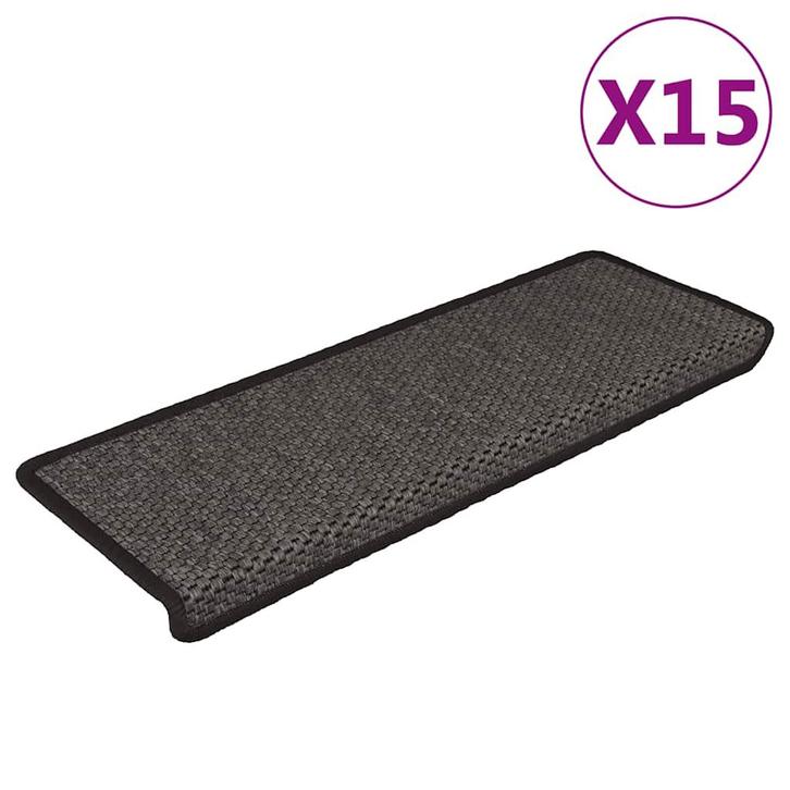 vidaXL Trapmatten zelfklevend 15st sisal-look 65x21x4cm, Doe-het-zelf en Bouw, Ladders en Trappen, Nieuw, Verzenden