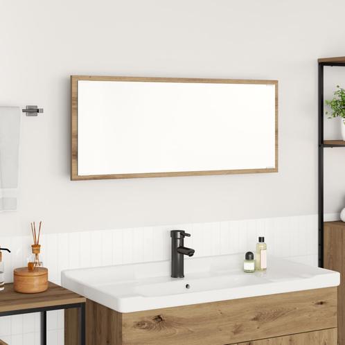 vidaXL Badkamerspiegel Artisan Eiken Bewerkt Hout, Glas 90 x, Huis en Inrichting, Tafels | Kaptafels, Nieuw, Verzenden