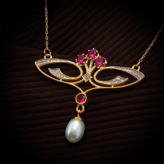 Sans prix de réserve - Collier - 8 carats Argent, Or jaune, Handtassen en Accessoires, Kettingen