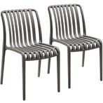 tectake Tuinstoelen Alcudia, weerbestendig, stapelbaar - ant, Tuin en Terras, Verzenden, Nieuw