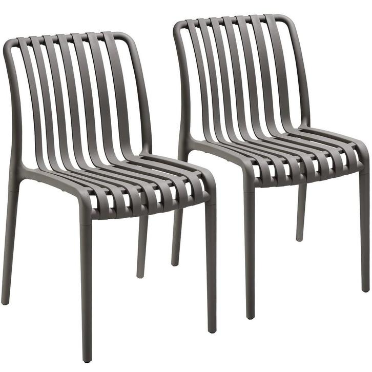 tectake Tuinstoelen Alcudia, weerbestendig, stapelbaar - ant, Tuin en Terras, Overige Tuin en Terras, Verzenden