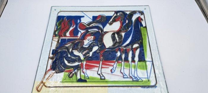 Glasfabriek Leerdam - Serica plaquette - Theo Jansen -, Antiek en Kunst, Antiek | Glaswerk en Kristal