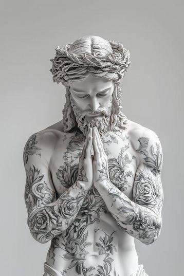 Artxlife - White Tatoo Ceramic Jesus 2 [XXL]