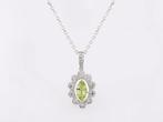 Ketting met hanger - 14 karaat Witgoud -  0.47ct. tw., Handtassen en Accessoires