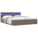 vidaXL Bedframe met hydraulische opslag en LED stof taupe, Verzenden, Nieuw