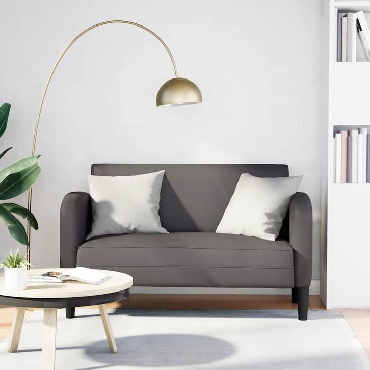 vidaXL Loveseat bank 110 cm kunstleer grijs, Huis en Inrichting, Zetels | Zetels, Nieuw, Verzenden