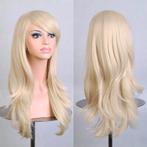 Luxe Lange Lichtblonde Pruik Schuine Pony Witblond Lady Gaga, Ophalen of Verzenden, Nieuw
