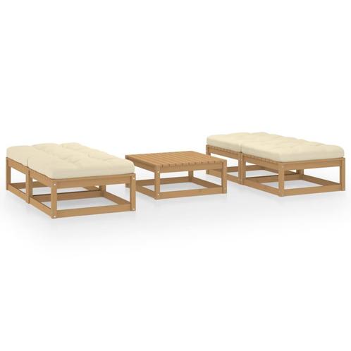 vidaXL Salon de jardin 5 pcs avec coussins Bois de pin, Jardin & Terrasse, Ensembles de jardin, Salons de jardin, Neuf, Envoi