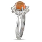 Ring Platina - 1.41ct. tw. Opaal - Diamant, Handtassen en Accessoires, Ringen, Nieuw
